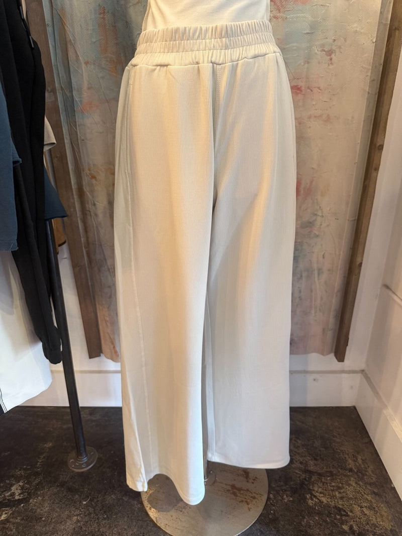 Luxe Sand Rib Wide Leg Pants