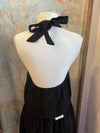Eyelet Halter Tie Back Top