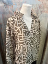 Long Sleeve Abstract Pattern Top