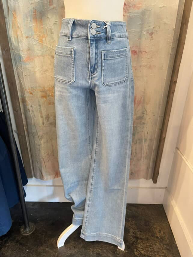 90s Vintage Front Patch Pocket Flare Jean