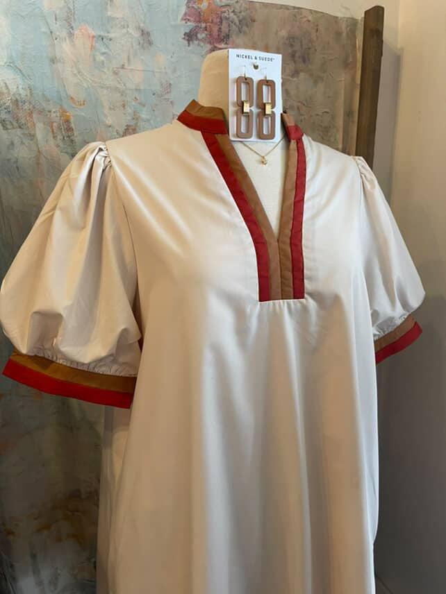 Border Detail Pocket Dress__