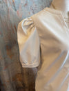 Slit Neck Faux Leather Top