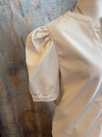 Slit Neck Faux Leather Top