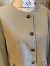 Faux Leather Jacket with Bronze Button Detail