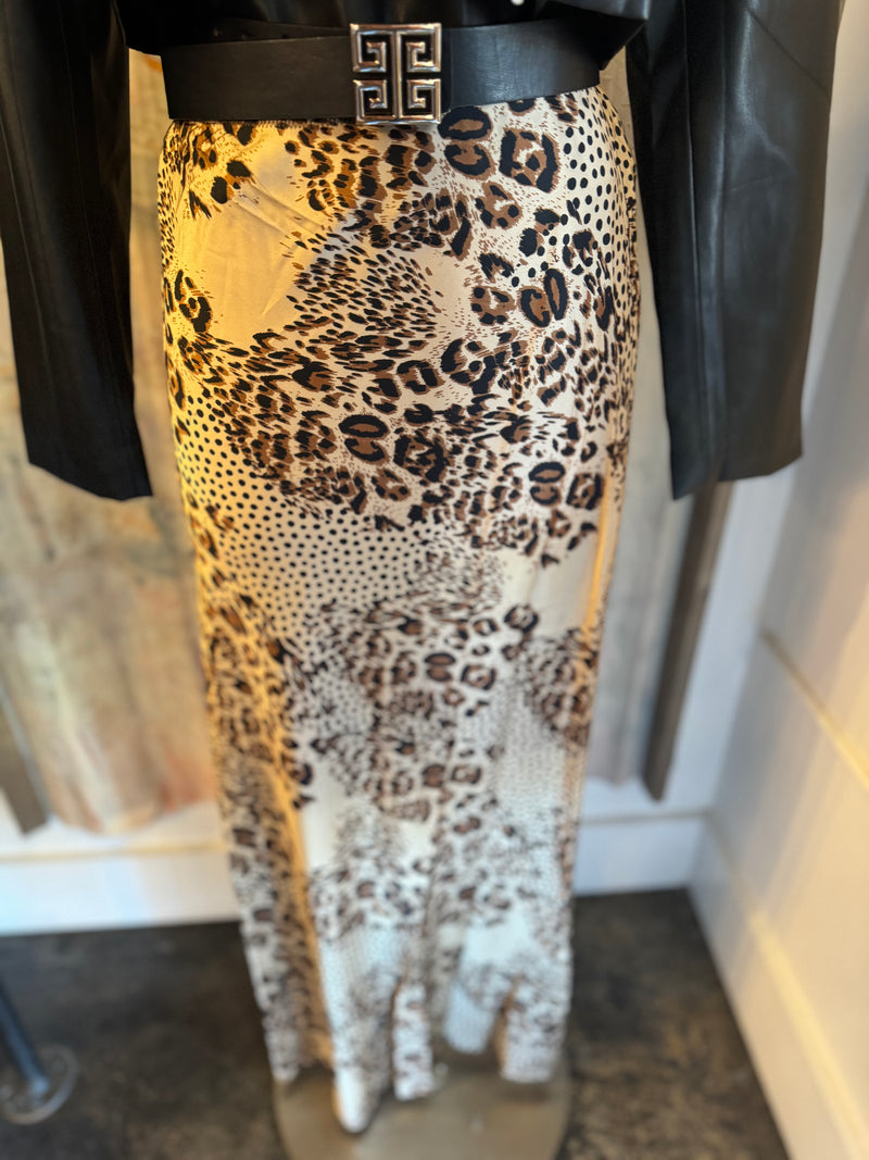 Animal Print Maxi Skirt