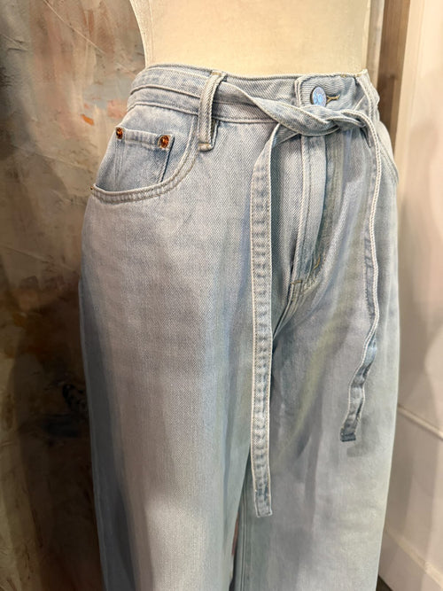 Super Soft Light Color Tie Front Denim Jeans
