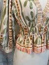 Peplum Detail V Neck Top