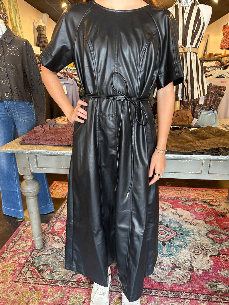 dress with leather pockets Faux Short Sleeve Maxi – Shoe Fly Clothing swiss dot dress