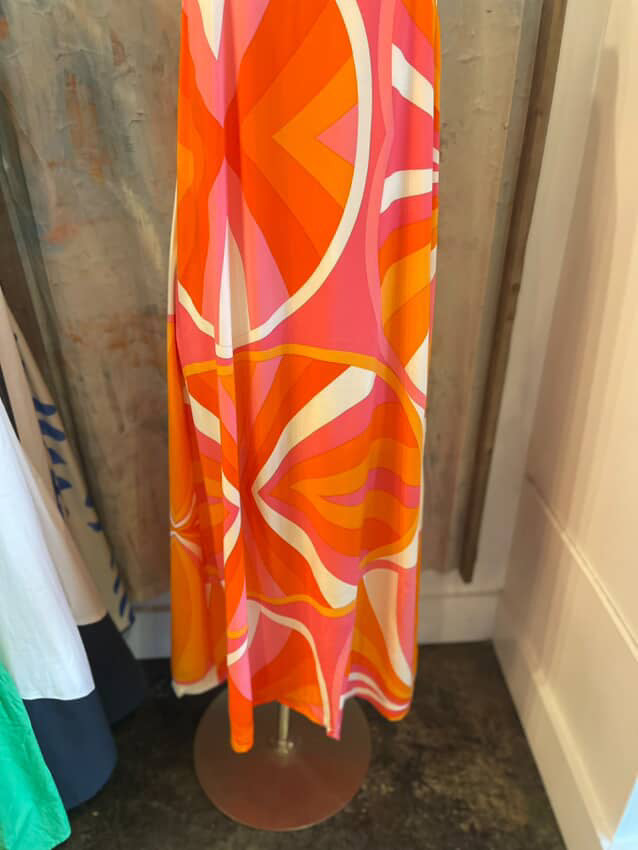 Orange Multi Midi Dress