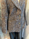 Tweed Oversize Blazer with Button Detail
