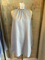 Tie Back Halter Neck Satin A Line Dress