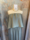 Washed Poly Strapless Jumpsuit