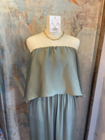 Washed Poly Strapless Jumpsuit