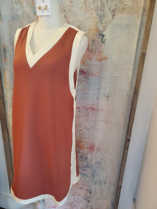 Side Stripe Detail Two Tone Dress