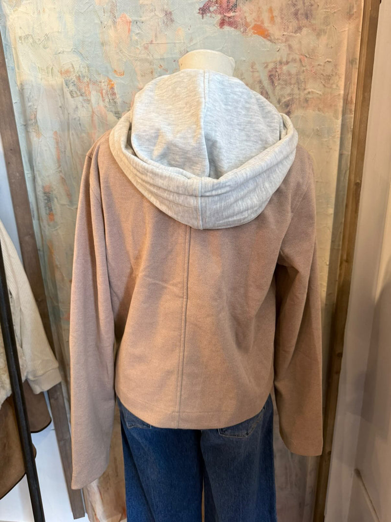 Double Breasted Removable Hoodie Jacket