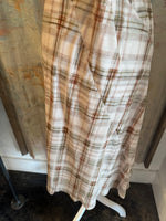Plaid Lined Elastic Waist Skirt