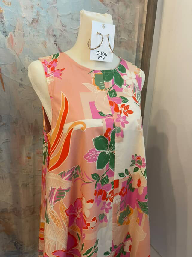 A Line Floral Dress with Pockets