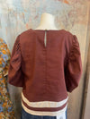 Two Tone 3//4 Sleeve Top
