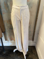 Suede Wide Pants with Pocket Detail