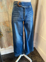 High Rise Crop Wide Jeans (dark denim)