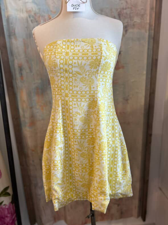 Yellow Floral Tube Dress