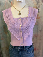 Button Detail  Lavender Top