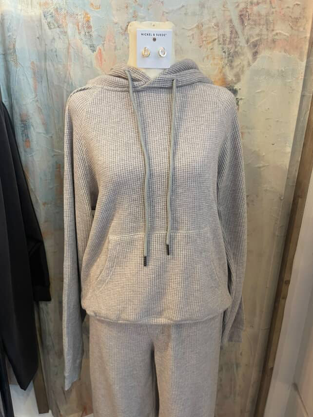 Waffle Knit Hood with Front Pouch