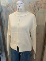 Crew Neck Seam Detail Sweater