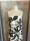Tropical Print Linen Blend Top