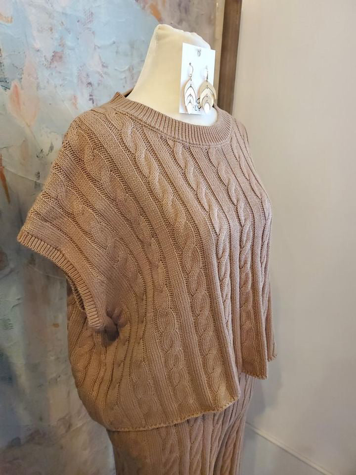 Cable Knit Sweater Top__