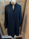 Denim Long Sleeve Half Button Dress