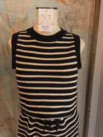 Black/Cream Stripe Romper
