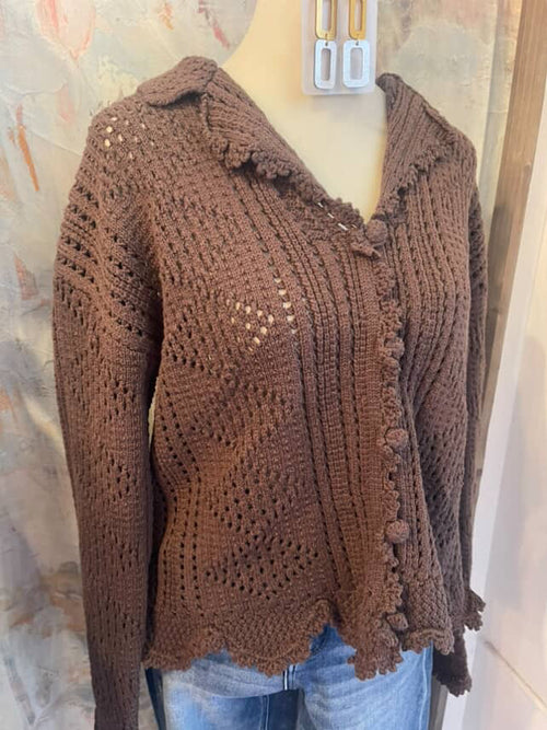 Crochet Cardigan with Button Detail