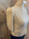 Gold Lurex Mock Neck Sweater Top