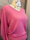 V Neck Puff Sleeve 3/4 Top