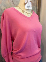 V Neck Puff Sleeve 3/4 Top