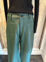 Faux Leather Wide Leg Pants