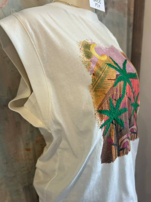 Palm Tree Embroidered Tee