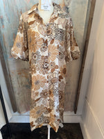 Lightweight Puff Sleeve Floral Dress with Pockets