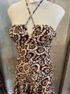 Brown Multi Halter Neck Dress