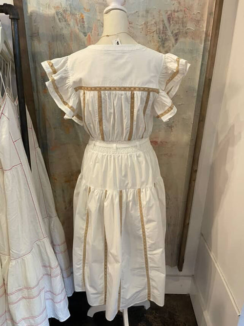 Trim Detail Poplin Dress