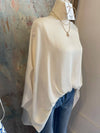 Washed Poly Silk Boat Neck Top