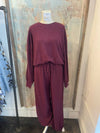 Dark Cherry Knit  Sweatpants with Pockets