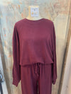 Dark Cherry Knit Scoop Neck Top