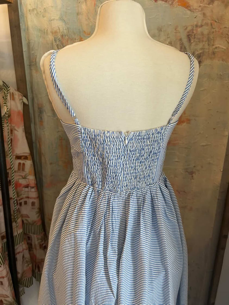 Scallop Neckline Midi Dress