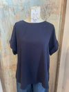 Round Neck Navy Top