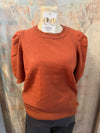 Short Sleeve Sweater Top with Rib Detail