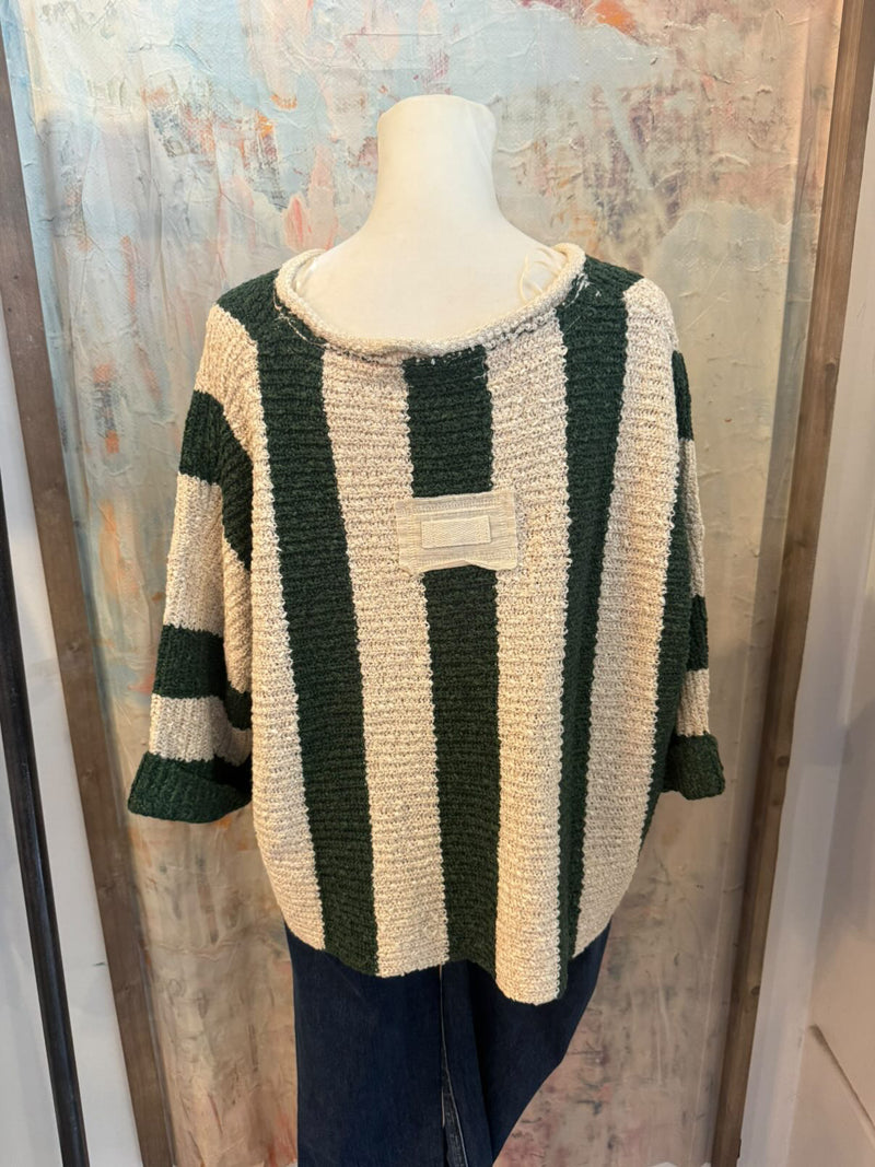 Vertical Stripe Oversize Sweater