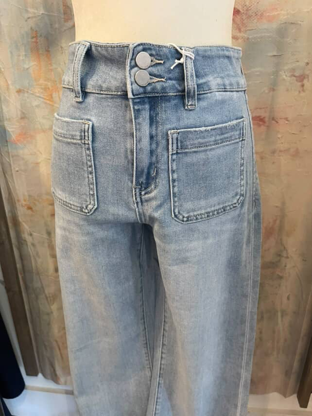 90s Vintage Front Patch Pocket Flare Jean
