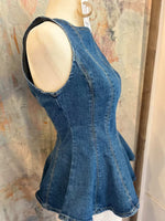 Peplum Denim Top